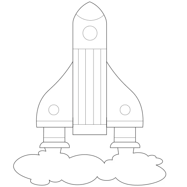 Raketenstart | Online-Malvorlagen für Kinder