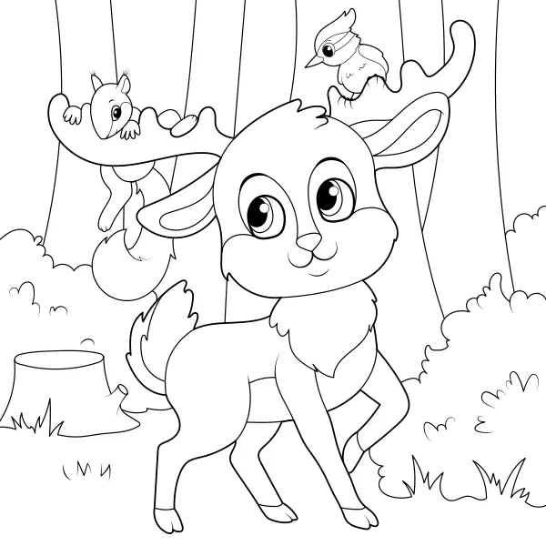 Waldtiere | Online-Malvorlagen für Kinder