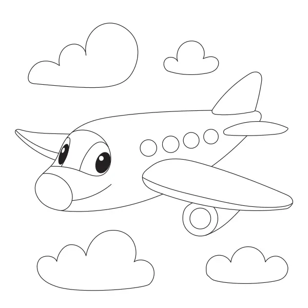 Ein Flugzeug am Himmel | Online-Malvorlagen für Kinder