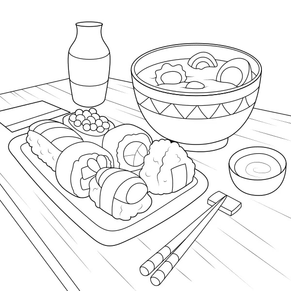Sushi | Online-Malvorlagen für Kinder