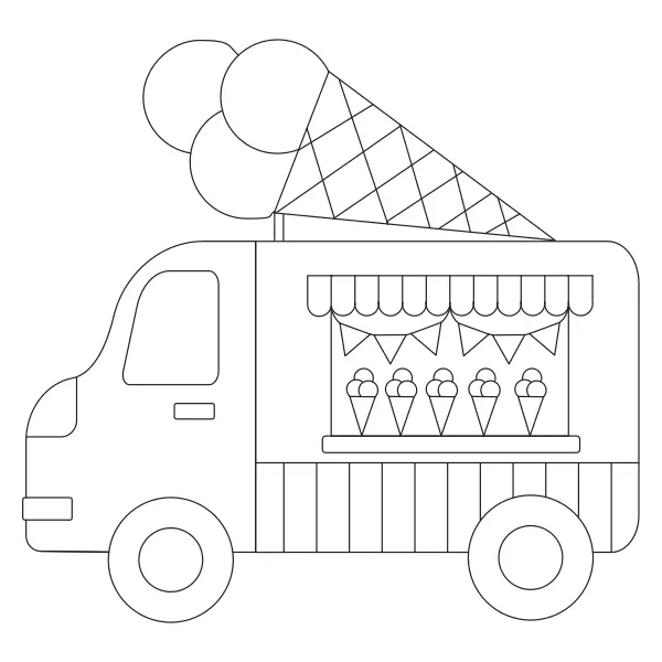 Eiswagen | Online-Malvorlagen für Kinder