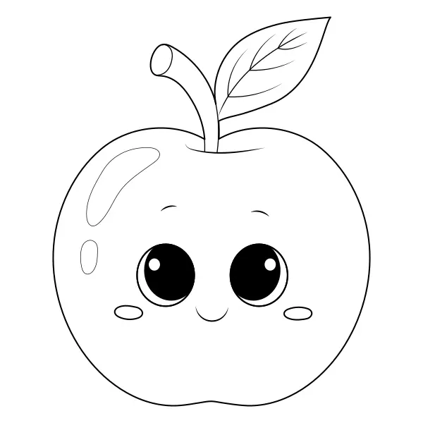 Apfel | Online-Malvorlagen für Kinder