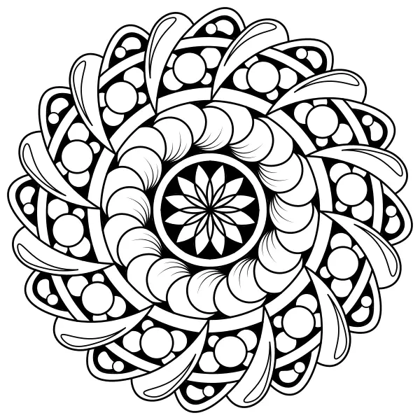 Krallen-Mandala | Online-Malvorlagen für Kinder