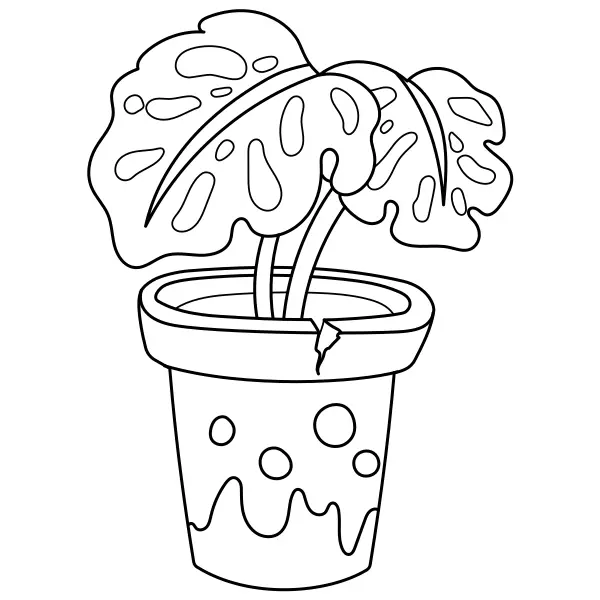 Monstera-Pflanze | Online-Malvorlagen für Kinder