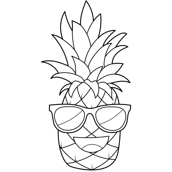 Fröhliche Ananas | Online-Malvorlagen für Kinder