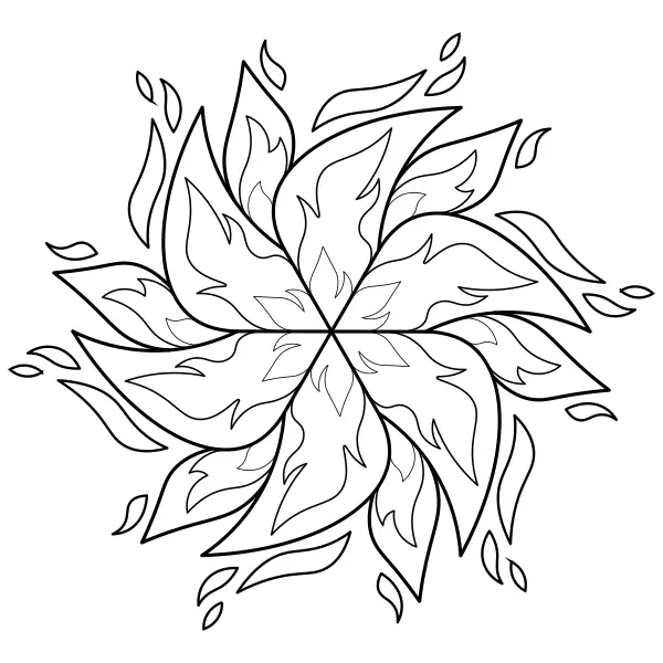 Feuer-Mandala | Online-Malvorlagen für Kinder