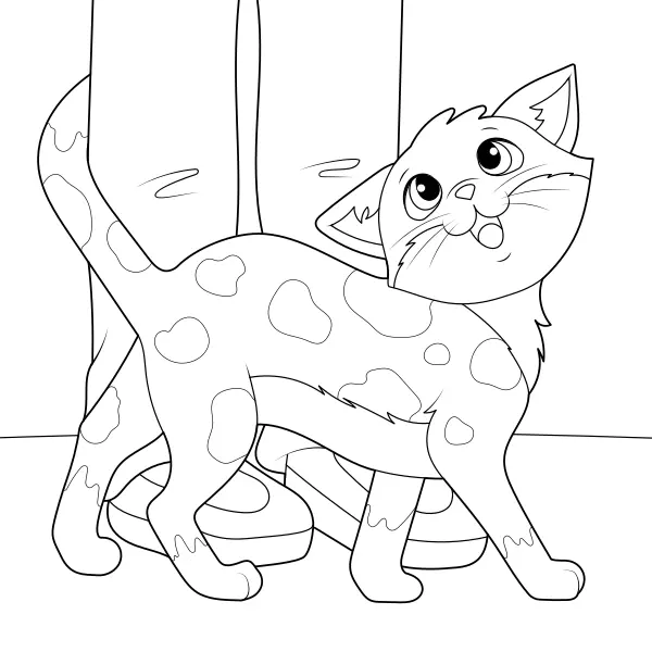 Kuschel Katze | Online-Malvorlagen für Kinder