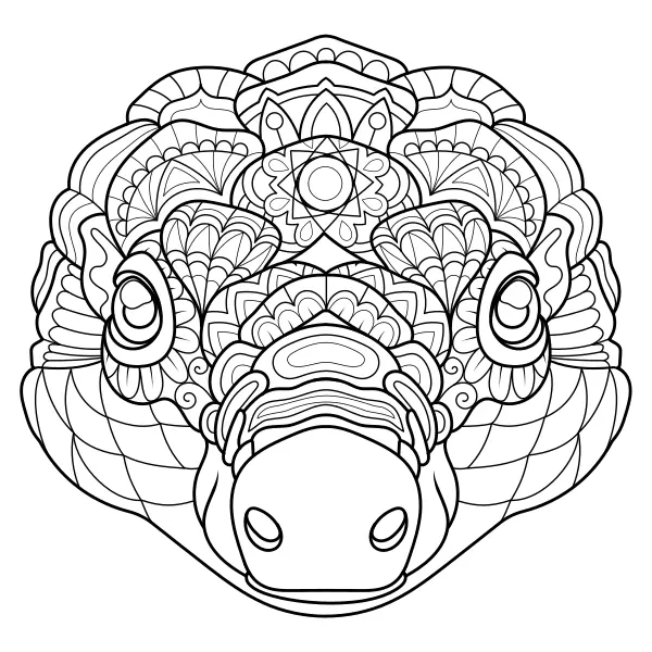 Mandala – Pangolin | Online-Malvorlagen für Kinder